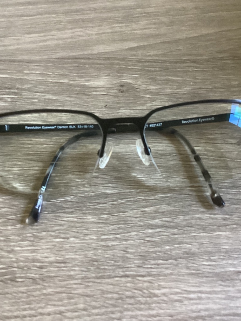 Revolution Eyeware Denton Frames Only BLK LT #521437 Men’s 53 18-140 Half Rim.